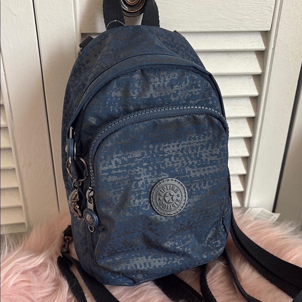 Kipling Navy Patterned Backpack - image 1
